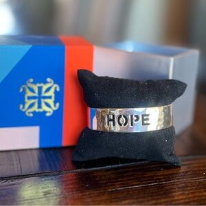 Silver 'Hope' Cuff Bracelet